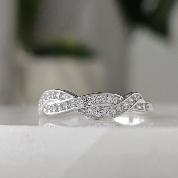 Braided Ring Set, 925 Sterling Silver size 7 - Picture 8 of 9